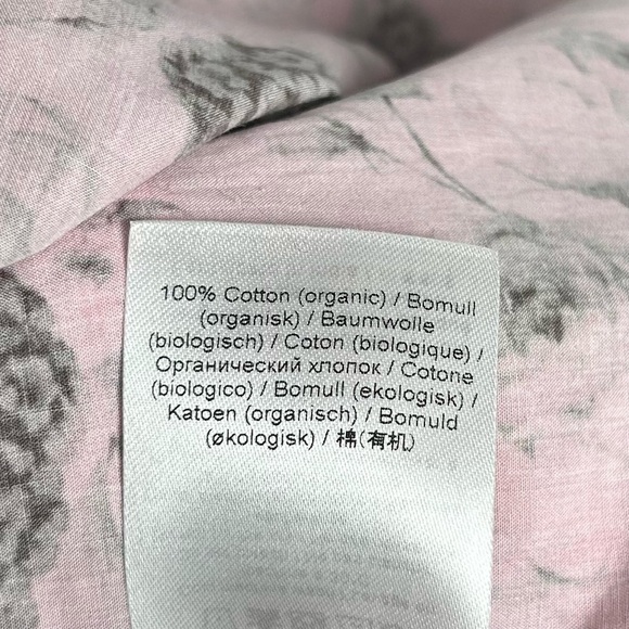 GANNI Rose Print Organic Cotton Pink & Black Rose Print Wrap Dress Size 6 - Picture 10 of 10